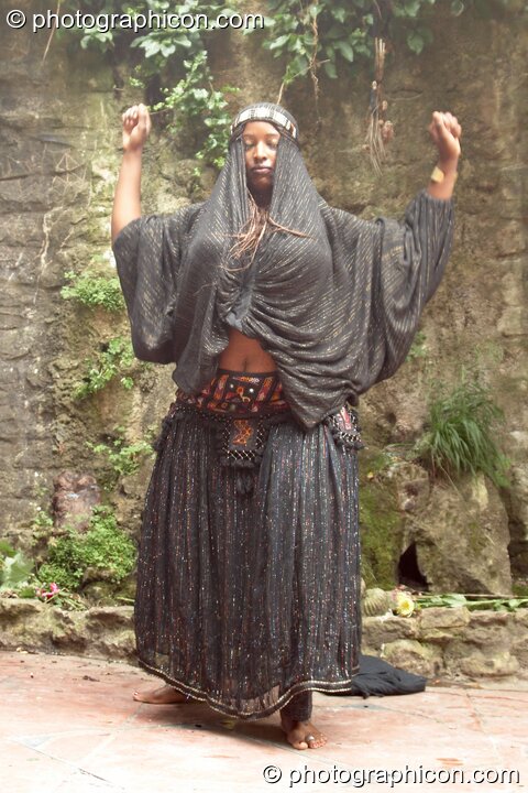 A woman performs a ritual dance to Mary Magdelene &amp; Yeshua at the Feast of the Magdalene. Glastonbury, Great Britain. © 2005 Photographicon