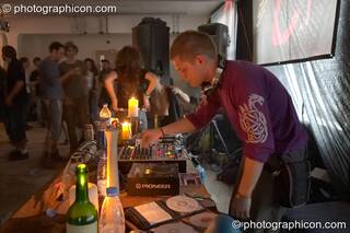 Moonquake DJing at Dr Love's Psychoactive Explosion. London, Great Britain. © 2004 Photographicon