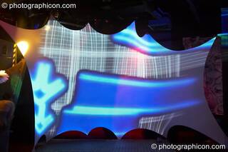 Visual projections by Pixel Addicts in the Chill room at the Liquid Records party. London, Great Britain. © 2007 Photographicon