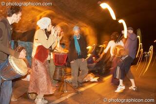 A Spirit Jamming session in the road tunnel outside The Synergy Project. London, Great Britain. © 2006 Photographicon