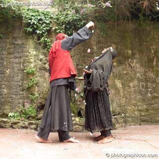 A man and woman perform a ritual dance to Mary Magdelene &amp; Yeshua at the Feast of the Magdalene. Glastonbury, Great Britain. © 2005 Photographicon
