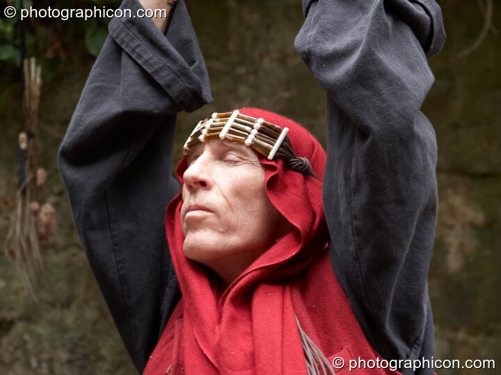 A man performs a ritual dance to Mary Magdelene &amp; Yeshua at the Feast of the Magdalene. Glastonbury, Great Britain. © 2005 Photographicon