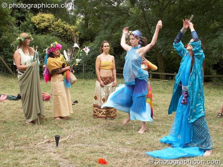 Ceremonial dance of the 7 Aspects of Magdalene at the Feast of the Magdalene. Glastonbury, Great Britain. © 2005 Photographicon