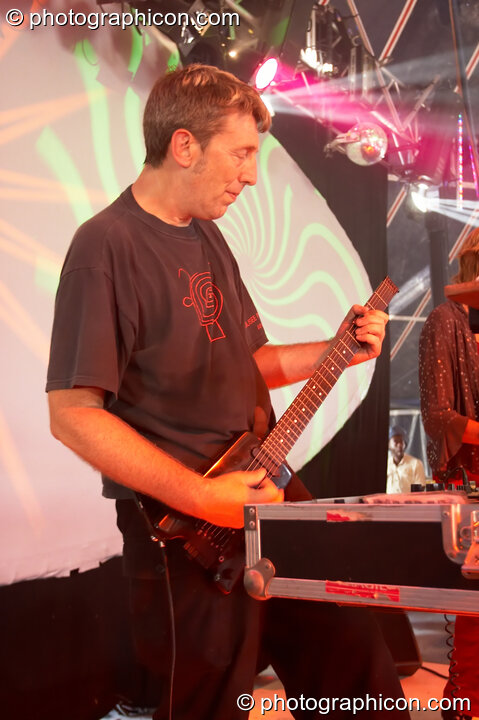 Steve Hillage of System 7 on the Main Stage at Glade Festival 2005. Aldermaston, Great Britain. © 2005 Photographicon