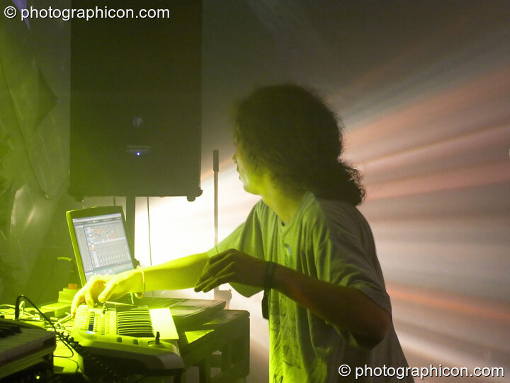 DJ Vek on the Liquid Stage at Glade Festival 2005. Aldermaston, Great Britain. © 2005 Photographicon