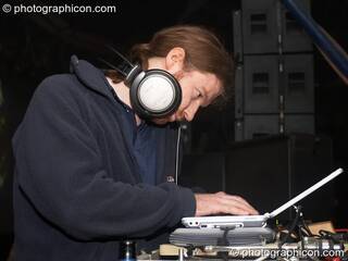 DJ AFX (aka Aphex Twin) on the Main Stage at Glade Festival 2005. Aldermaston, Great Britain. © 2005 Photographicon