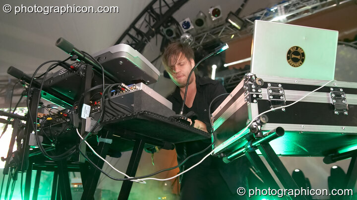 Anders Trentemoller of Trentemoller (Poker Flat Recordings) performs on the Glade Stage at Glade Festival 2007. Aldermaston, Great Britain. © 2007 Photographicon