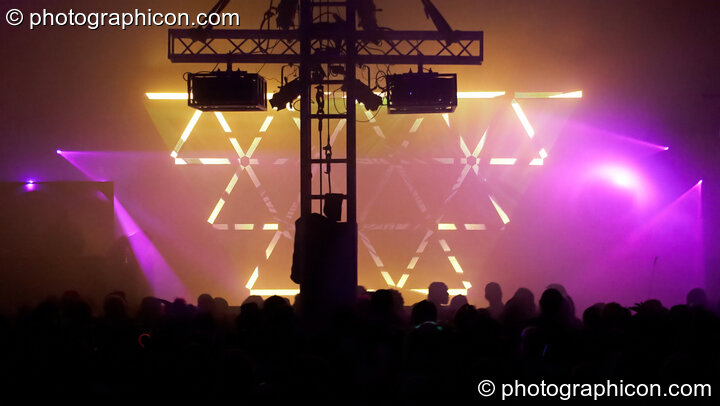 Video installation by Immersive during Andy Weatherall's set on the Glad Stage at Glade Festival 2011. King's Lynn, Great Britain. © 2011 Photographicon