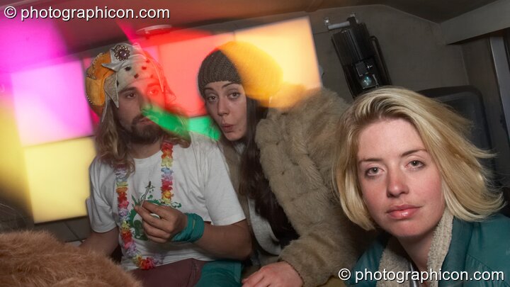 Wonky people in the Boom Bus at Glade Festival 2011. King's Lynn, Great Britain. © 2011 Photographicon