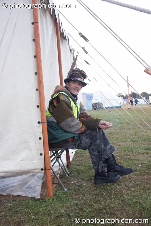 A steward in the morning at Glade Festival 2011. King's Lynn, Great Britain. © 2011 Photographicon
