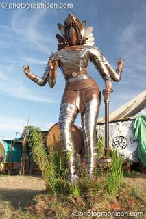A large statue of the Hindu goddess Kali in the Craft Field at Glastonbury Festival 2008. Pilton, Great Britain. © 2008 Photographicon