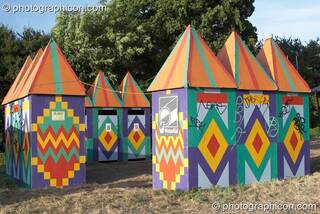 The African style toilets installed by Water Aid in the Sacred Space at Glastonbury Festival 2008. Pilton, Great Britain. © 2008 Photographicon