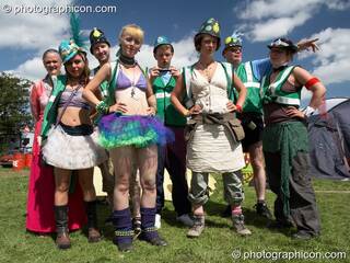 Group photo of the Green Police at Big Green Gathering 2005. Burrington, Cheddar, Great Britain. © 2005 Photographicon