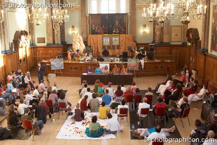 The audience listen to a panel discussion at the London Festival of Tantra 2008. Great Britain. © 2008 Photographicon