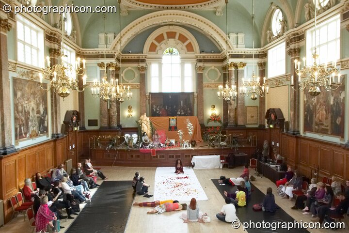 The Main Temple Space viewed from the balcony at London Festival of Tantra 2009. Great Britain. © 2009 Photographicon