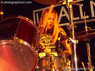 Gemma Clarke of The Suffrajets performs on the Up All Night stage at the Secret Garden Party 2006. Huntingdon, Great Britain. © 2006 Photographicon