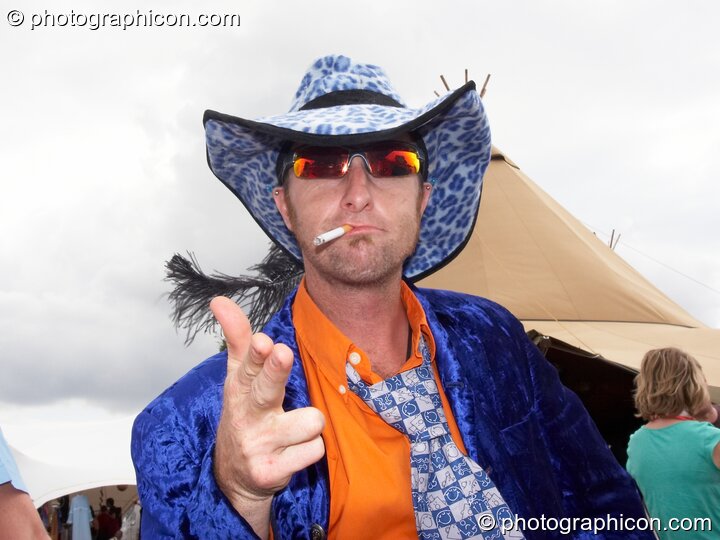 A man in a wonky costume at the Secret Garden Party 2006. Huntingdon, Great Britain. © 2006 Photographicon