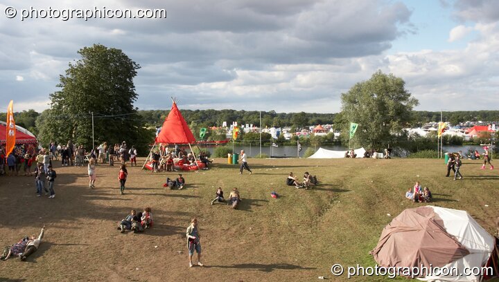 View of the festival site from the top of The Tower at the Secret Garden Party 2007. Huntingdon, Great Britain. © 2007 Photographicon