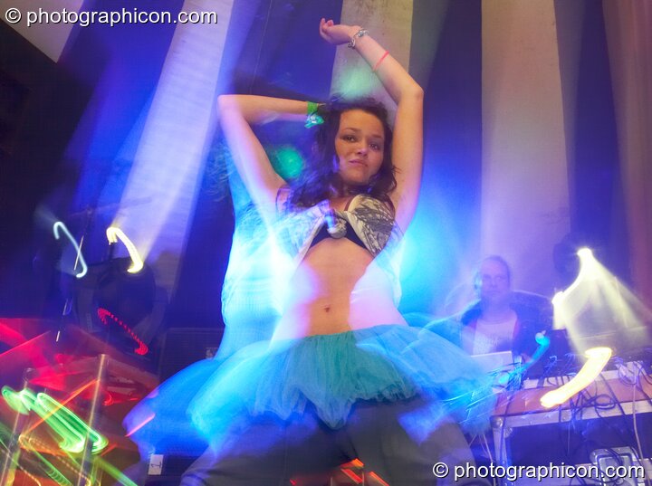 A woman dances to Hexstatic on the Remix Stage at the Secret Garden Party 2007. Huntingdon, Great Britain. © 2007 Photographicon