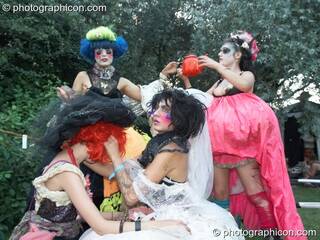 A group of goth vampiresses at the Secret Garden Party 2008. Huntingdon, Great Britain. © 2008 Photographicon