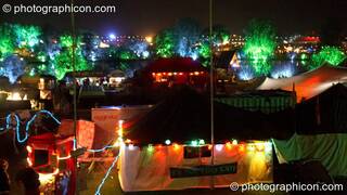 A night-time wide-shot of the Secret Garden Party 2008. Huntingdon, Great Britain. © 2008 Photographicon
