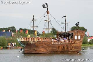 For two days the Galleon served as a floating dance floor in the lake at the Secret Garden Party 2008. Huntingdon, Great Britain. © 2008 Photographicon