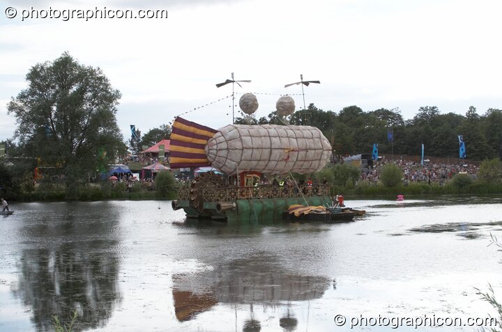 For two days the Blimp served as a floating dance floor on the lake at the Secret Garden Party 2010. Huntingdon, Great Britain. © 2010 Photographicon