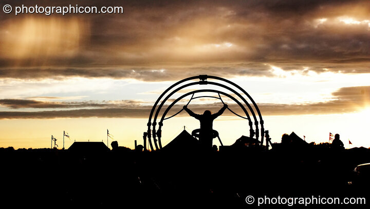 The sunsets over the festival site at Sunrise Celebration 2006. Yeovil, Great Britain. © 2006 Photographicon