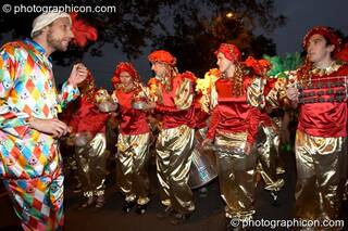 A man leads a samba band during the carnival at the Thames Festival 2005. London, Great Britain. © 2005 Photographicon