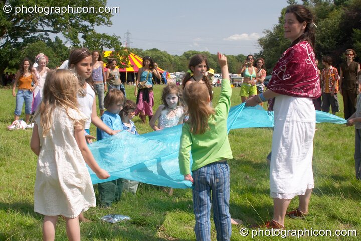 Children participating in the Day Out Of Time ritual at the Turaya Gathering 2004. Wimborne, Great Britain. © 2004 Photographicon