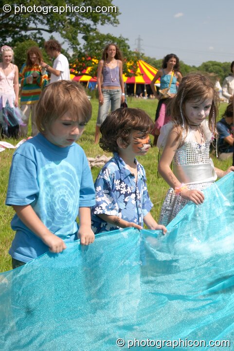 Children participating in the Day Out Of Time ritual at the Turaya Gathering 2004. Wimborne, Great Britain. © 2004 Photographicon