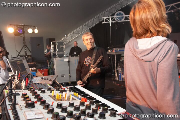Steve Hillage and Miquette Giraudy of System 7 (A-Wave, UK) perform on the Waveform main stage at Waveform Project 2007. Kenton, Exeter, Great Britain. © 2007 Photographicon