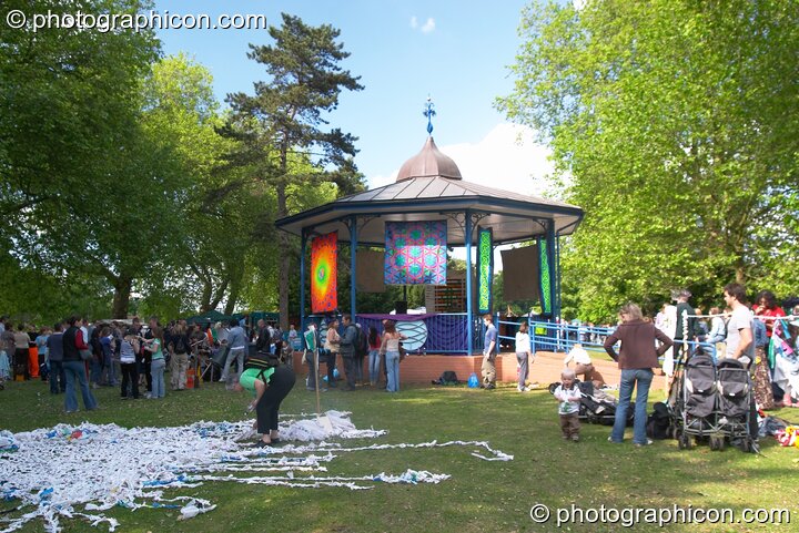 Temple of Peace (with Waste Net in foreground) at Kingston Green Fair 2005. Kingston Upon Thames, Great Britain. © 2005 Photographicon
