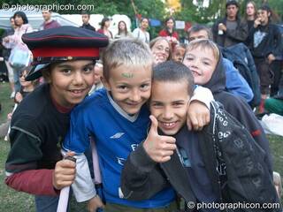 Four boys who like Kingston Green Fair 2005. Kingston Upon Thames, Great Britain. © 2005 Photographicon