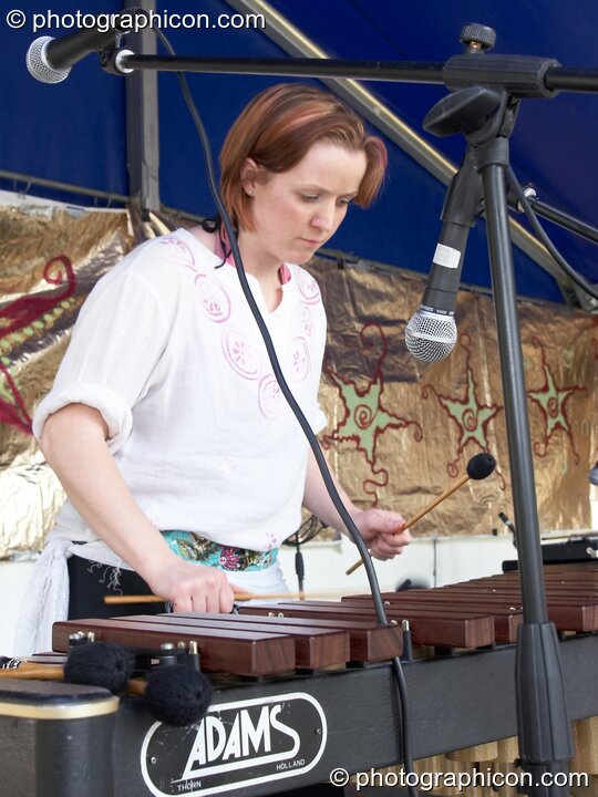 Becky Dell of Orchid Star playing on the World Music Stage at Kingston Green Fair 2006. Kingston upon Thames, Great Britain. © 2006 Photographicon