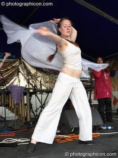 Diane Everitt of Orchid Star dancing on the World Music Stage at Kingston Green Fair 2006. Kingston upon Thames, Great Britain. © 2006 Photographicon