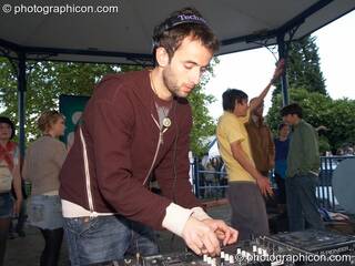 Liquid Djems DJing on the Temple Peace of Peace stage at Kingston Green Fair 2006. Kingston upon Thames, Great Britain. © 2006 Photographicon