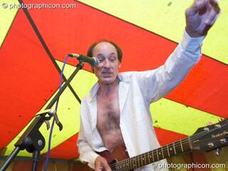 John Otway performs on the Tadpole Stage at Kingston Green Fair 2007. Kingston upon Thames, Great Britain. © 2007 Photographicon