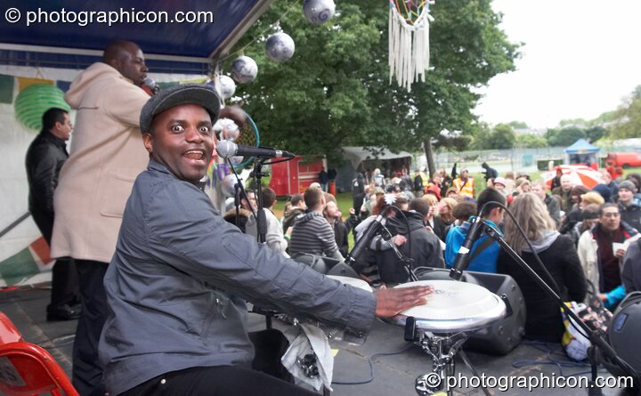 Abdou Diop and the Aynoobe Group perform on the World Stage at Kingston Green Fair 2007. Kingston upon Thames, Great Britain. © 2007 Photographicon