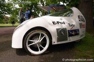 The E-Pod hybrid pedal/electric vehicle at the London Green Lifestyle Show 2005. Great Britain. © 2005 Photographicon