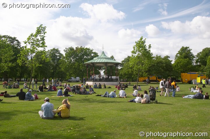 The bandstand in Greenwich Park at the London Green Lifestyle Show 2005. Great Britain. © 2005 Photographicon