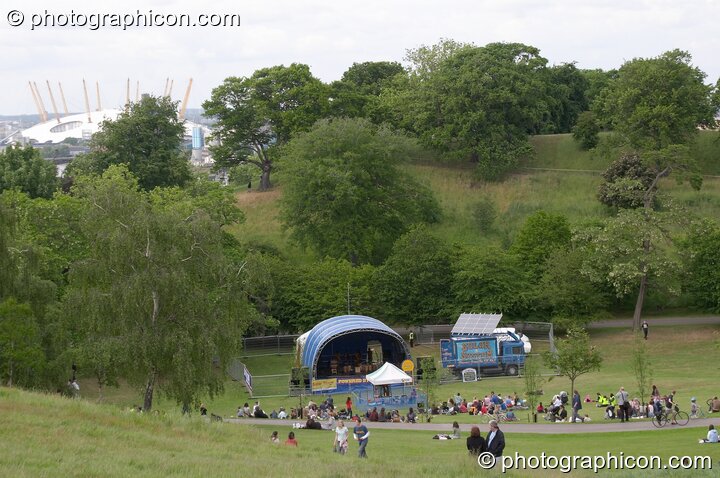 The solar powered main stage at the London Green Lifestyle Show 2005. Great Britain. © 2005 Photographicon