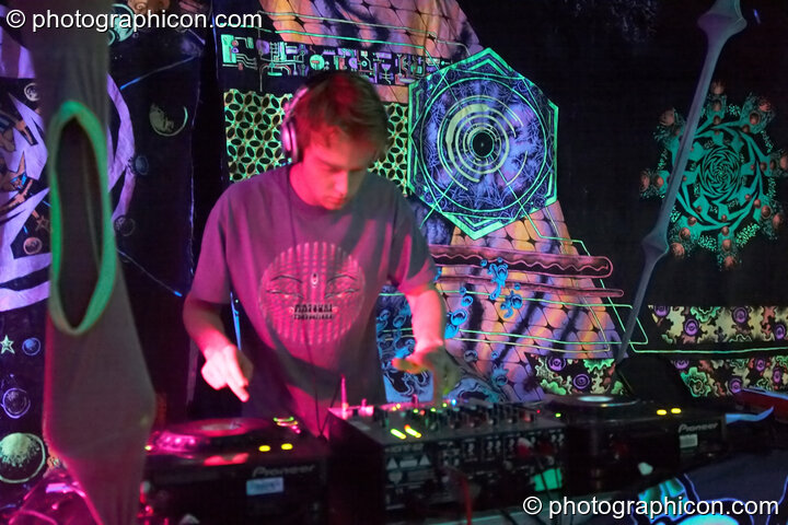 Charlie DJing in the Digital Disco space at Indigitous. London, Great Britain. © 2006 Photographicon