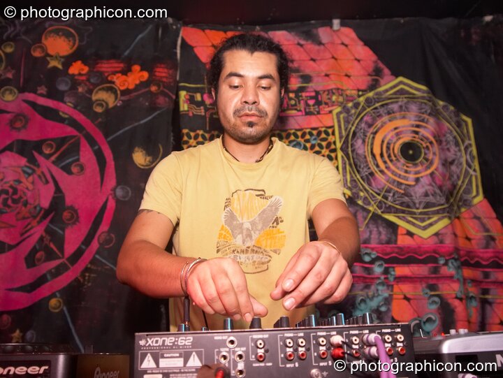 Carlos Santan DJing in the Digital Disco space at Indigitous. London, Great Britain. © 2006 Photographicon