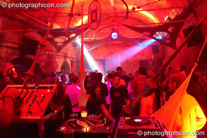 Dancing in the Backroom Beats space at the Twisted Records Label Party. London, Great Britain. © 2006 Photographicon