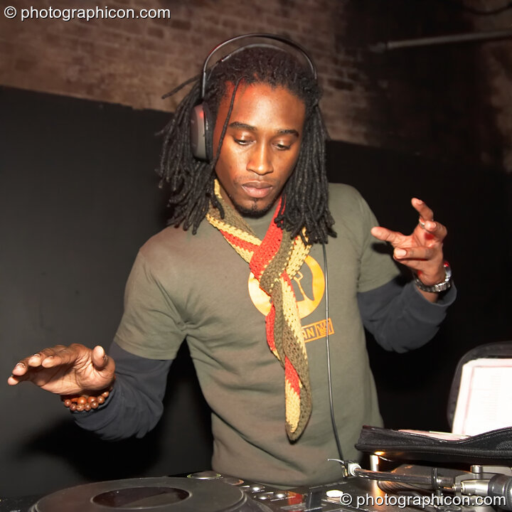 Trojan Records DJ set in the Dub Club space at Echo System. London, Great Britain. © 2006 Photographicon