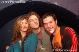 Elenor, John, and friend at Echo System. London, Great Britain. © 2006 Photographicon