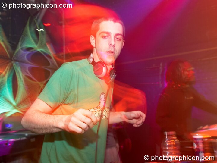 DiscoStu playing in the Digital Disco space at Echo System. London, Great Britain. © 2006 Photographicon