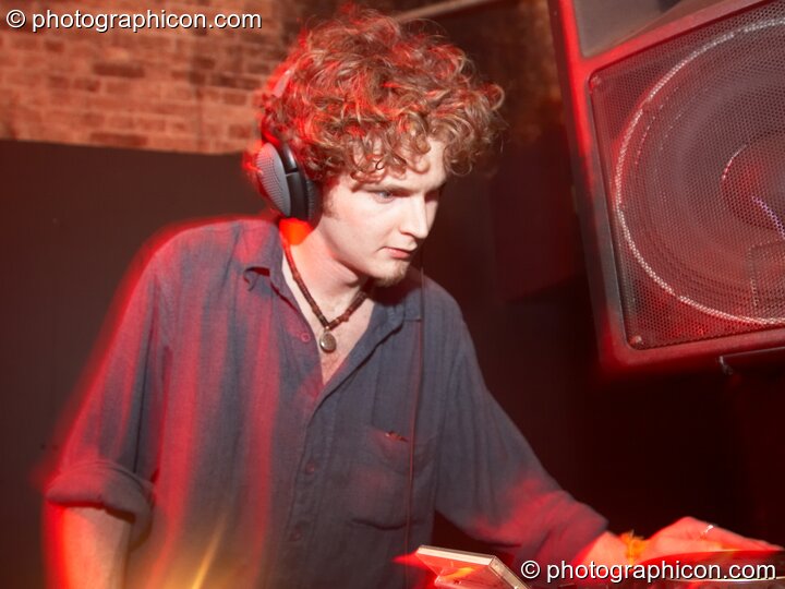 Cosmo DJing in the Dub Club space at Echo System. London, Great Britain. © 2006 Photographicon