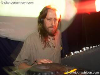 Beardy Weardy DJing in the Psychedelic Rollercoaster Room at Chrysalid. London, Great Britain. © 2006 Photographicon